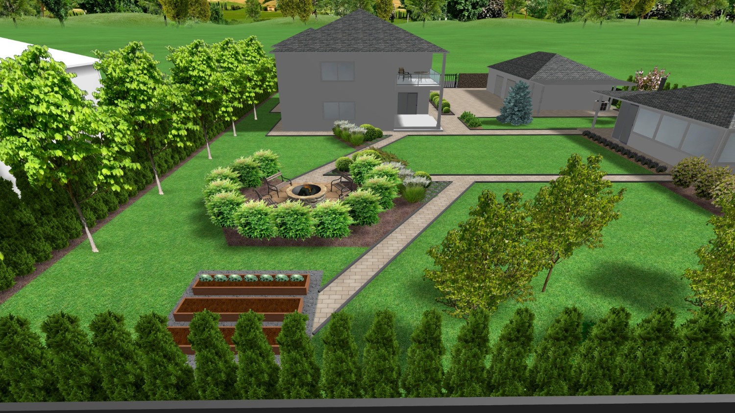 Ландшафтный дизайн придомовой территории загородного дома 3