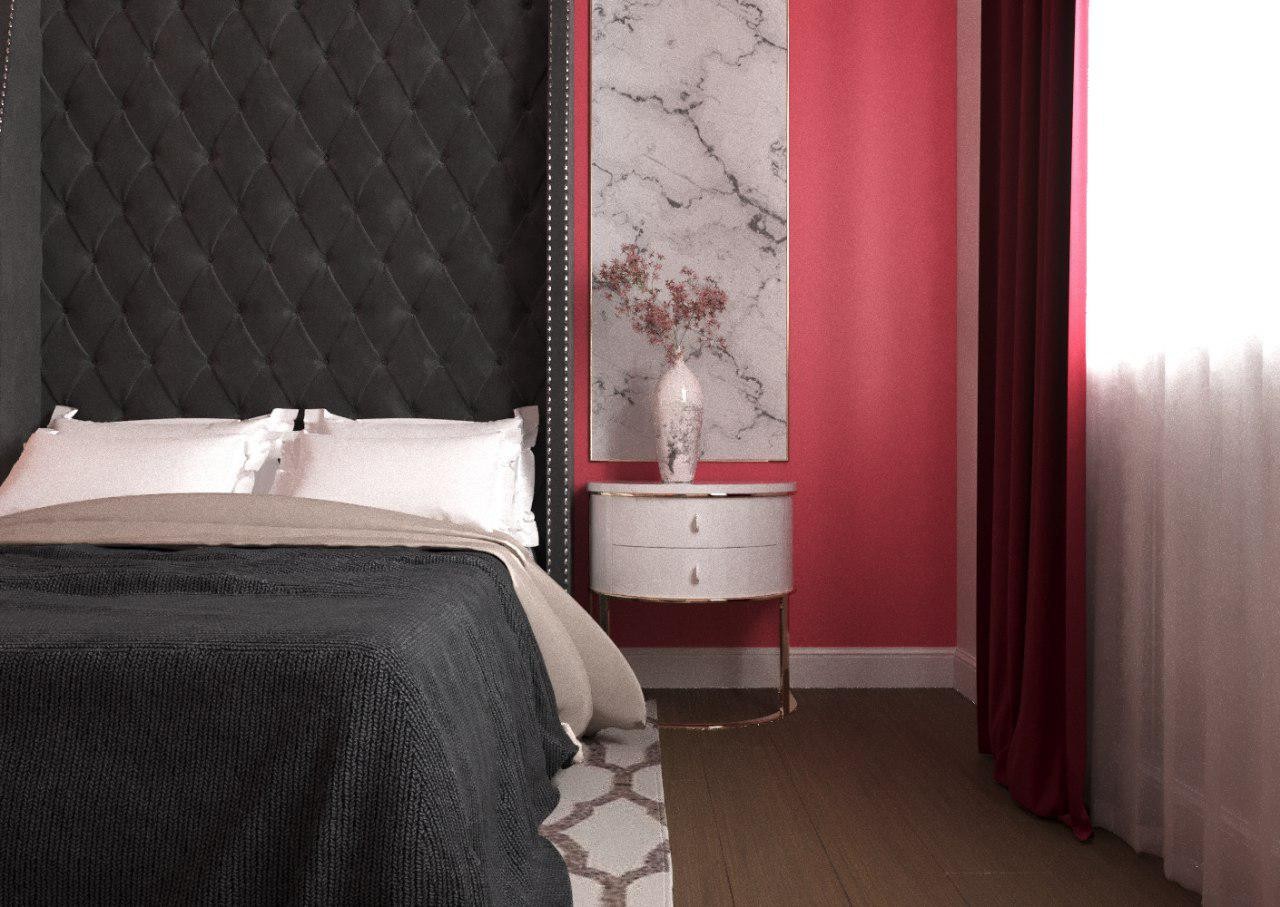 Вампирская спальня с гардеробной «Красный бархат» 9