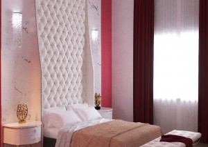 Вампирская спальня с гардеробной «Красный бархат»